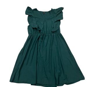 SHEIN Green Sleeveless Mini Dress Ruffles 1XL